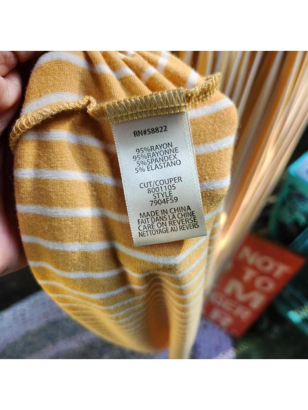 Max Studio Mustard Stripe Smocked Maxi Dress Medium Sleeveless - Picture 6 of 6